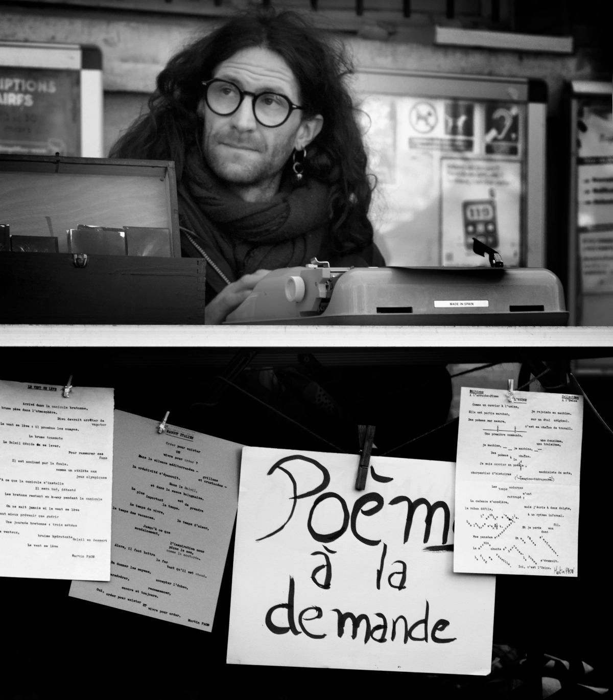 Martin Paon sur son stand original